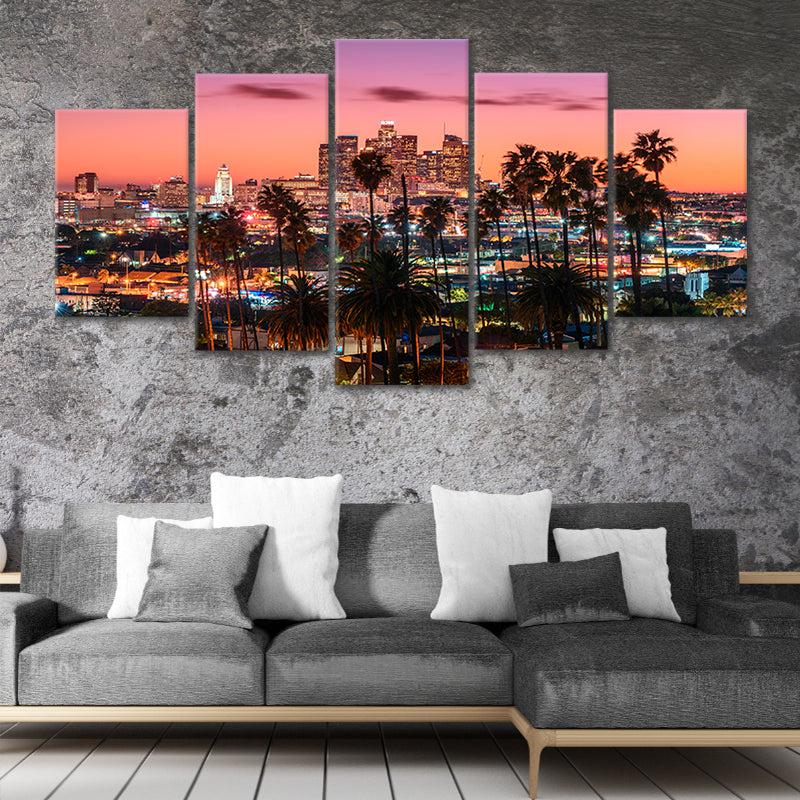 Los Angeles Sunset Skyline Wall Art Canvas-Stunning Canvas Prints