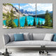 Modern nature canvas featuring turquoise lake and snow-capped peaks