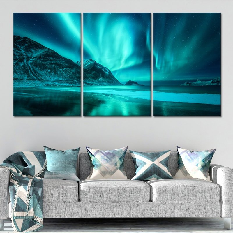 Modern nature wall decor inspired by Nordic landscapes 3 piece wall art