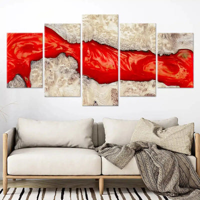 Modern Red Abstract Wall Art-Stunning Canvas Prints
