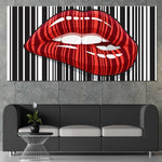 modern red lips canvas wall art large
