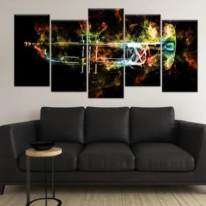 Smoky Brass Trumpet Wall Art Canvas Print-Stunning Canvas Prints