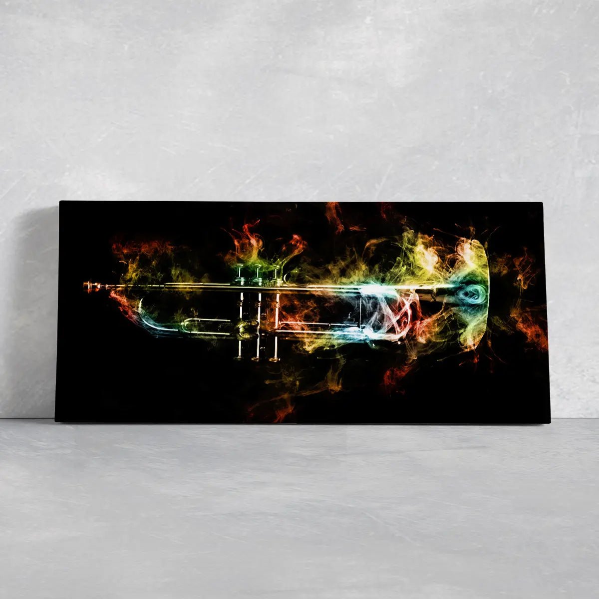 Smoky Brass Trumpet Wall Art Canvas Print-Stunning Canvas Prints