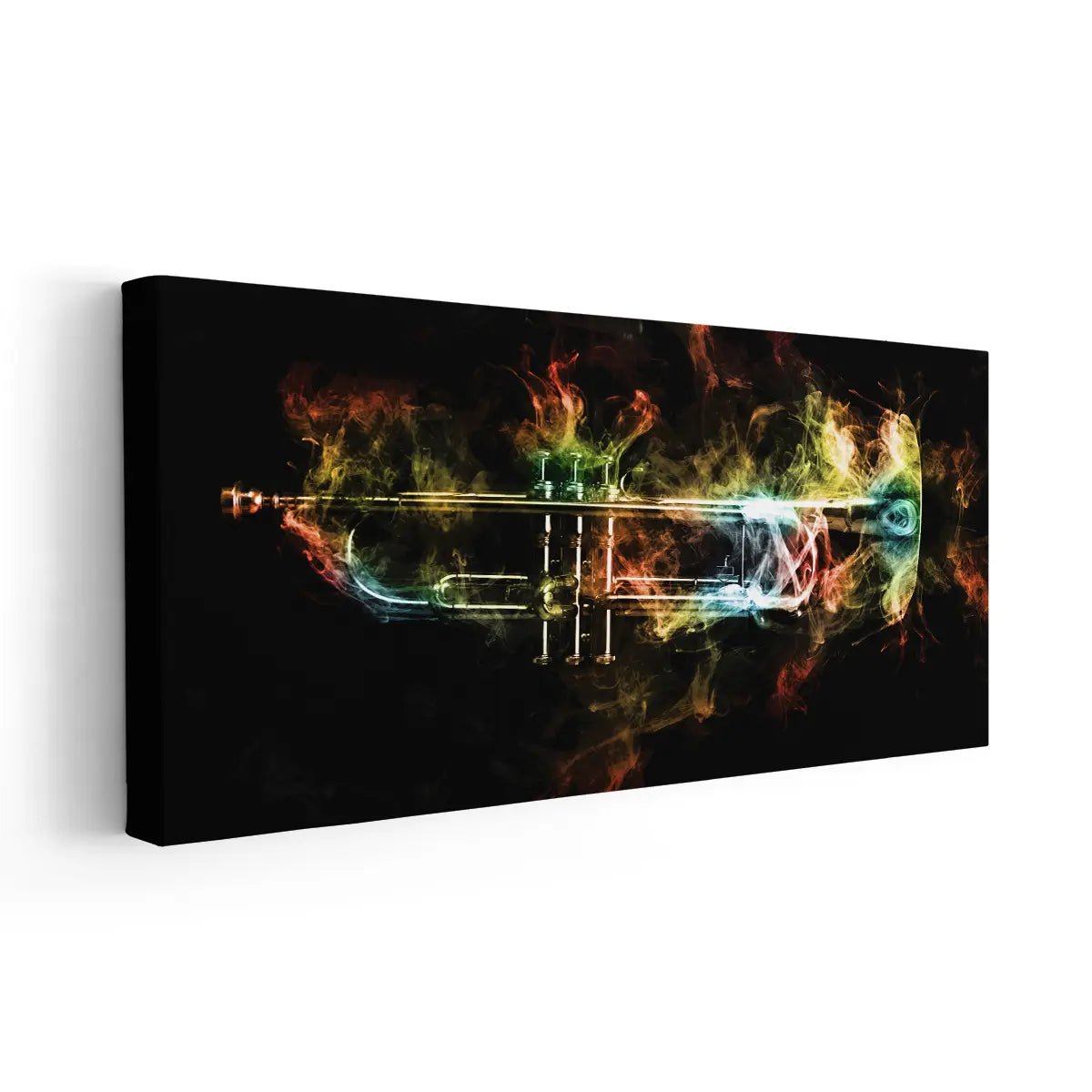 Smoky Brass Trumpet Wall Art Canvas Print-Stunning Canvas Prints