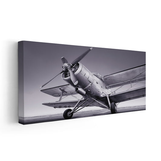 BW Vintage Airplane Wall Art-Stunning Canvas Prints