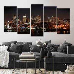 Montreal Skyline At Night Wall Art Canvas-Stunning Canvas Prints