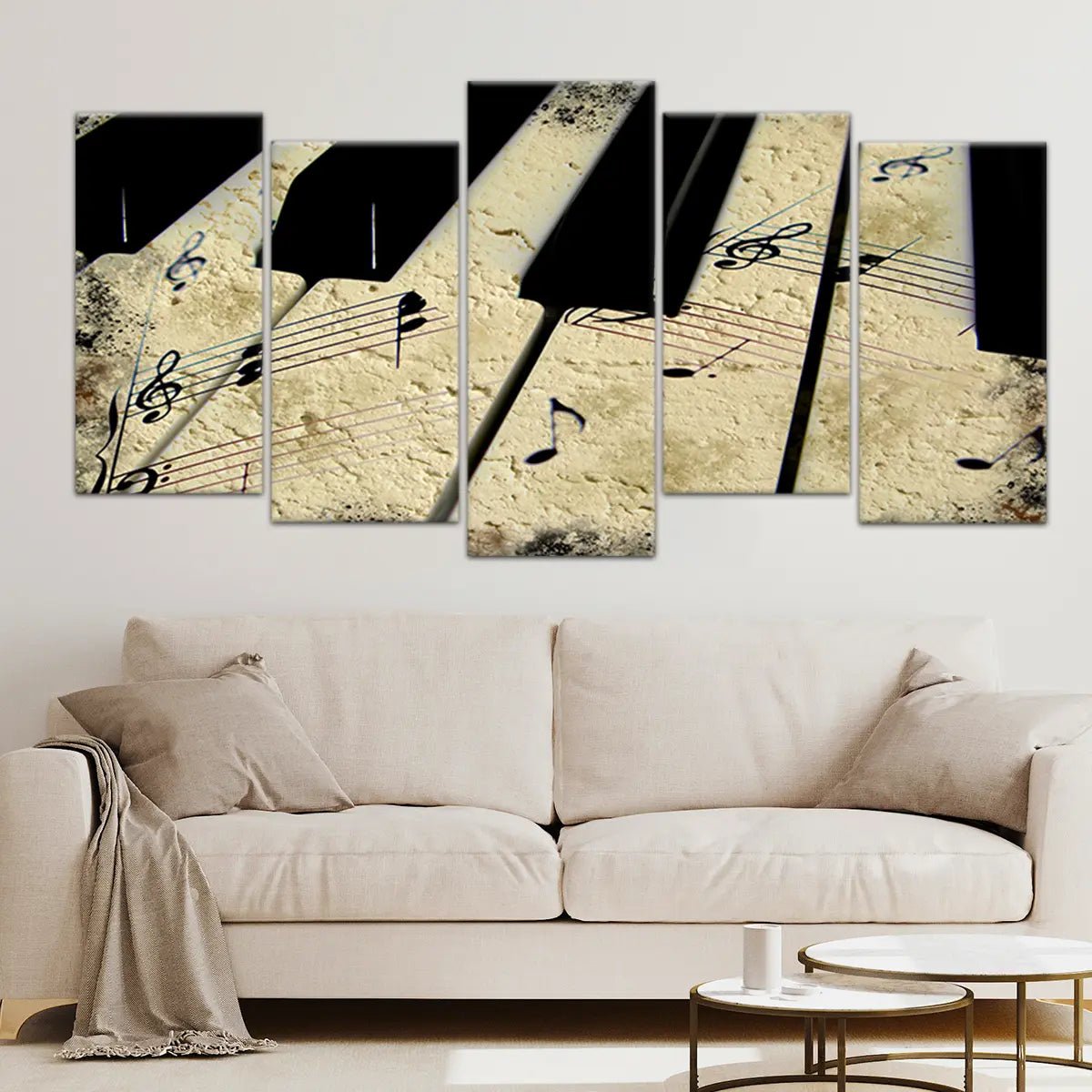 Music Keyboard With Notes Wall Art-Stunning Canvas Prints