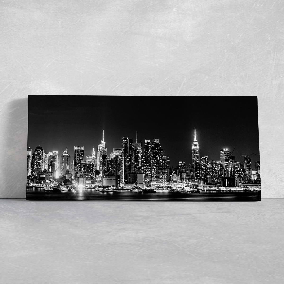 New York Skyline At Night Wall Art Canvas-Stunning Canvas Prints