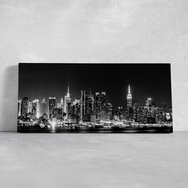New York Skyline At Night Wall Art Large Canvas Prints, Art Prints
