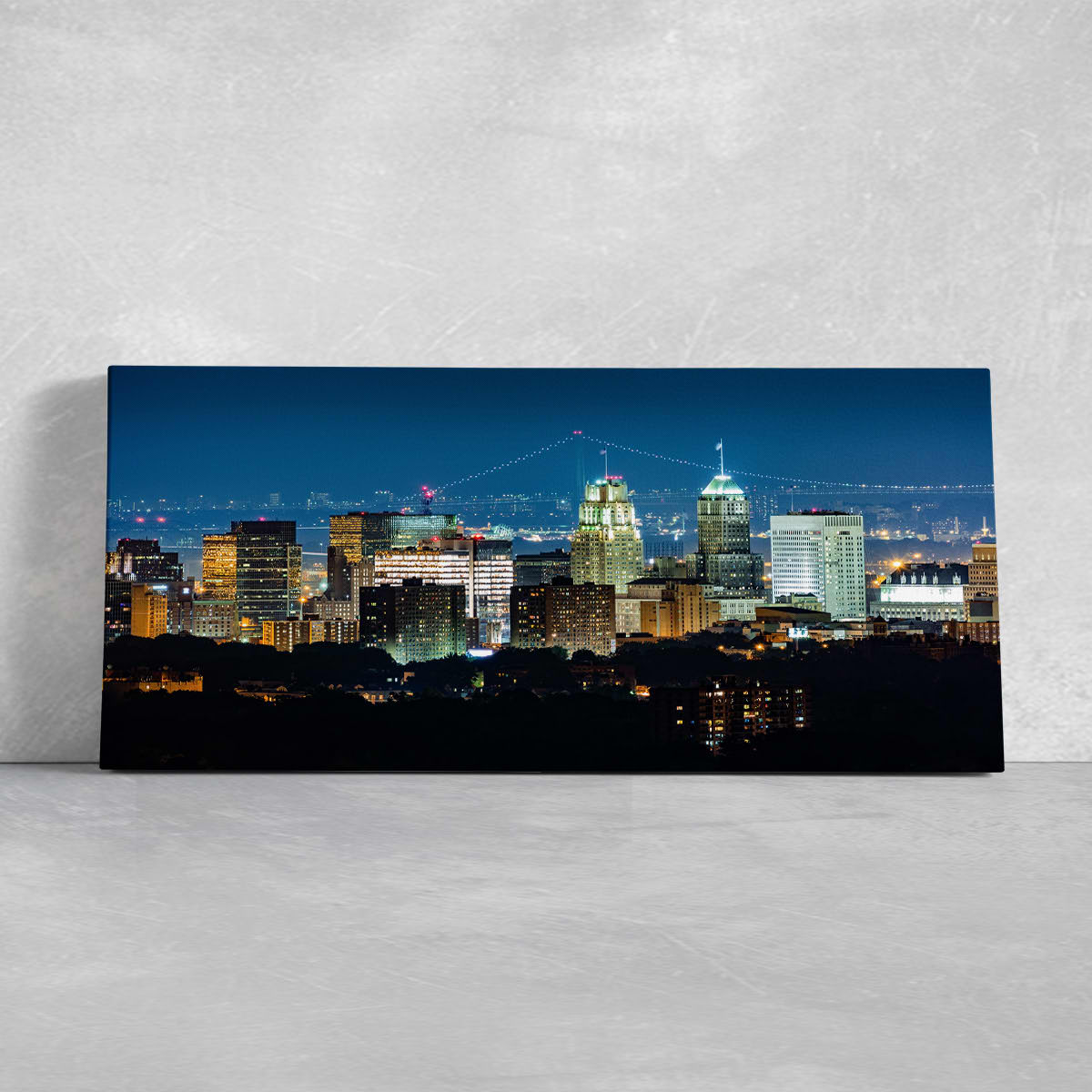 Newark Skyline At Night Wall Art Canvas-Stunning Canvas Prints