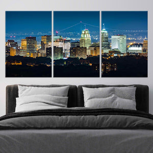 Newark Skyline At Night Wall Art Canvas-Stunning Canvas Prints