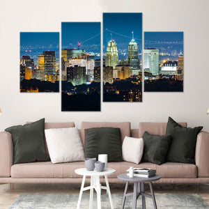 Newark Skyline At Night Wall Art Canvas-Stunning Canvas Prints