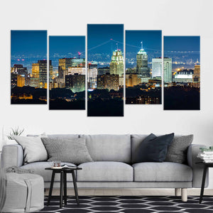 Newark Skyline At Night Wall Art Canvas-Stunning Canvas Prints