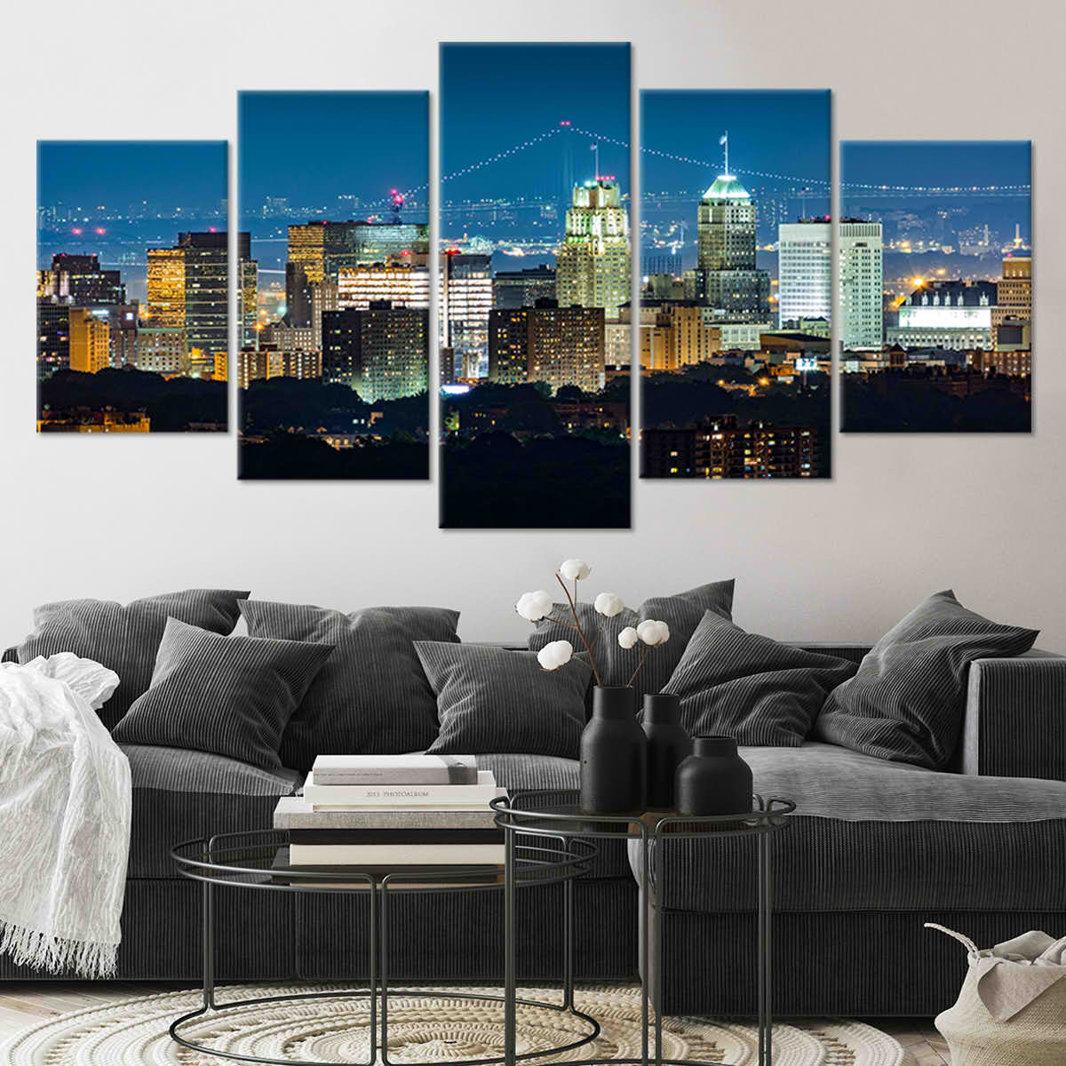 Newark Skyline At Night Wall Art Canvas-Stunning Canvas Prints