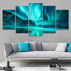 Nordic painting featuring Aurora Borealis over mountain landscape 5 piece wall art