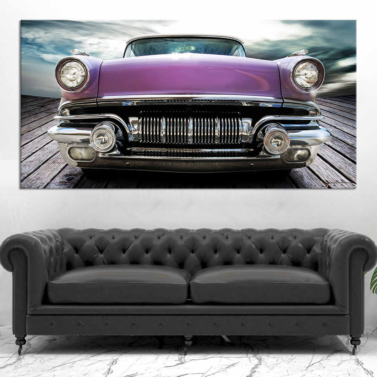 Old Classic Pontiac Chieftain Canvas Wall Art