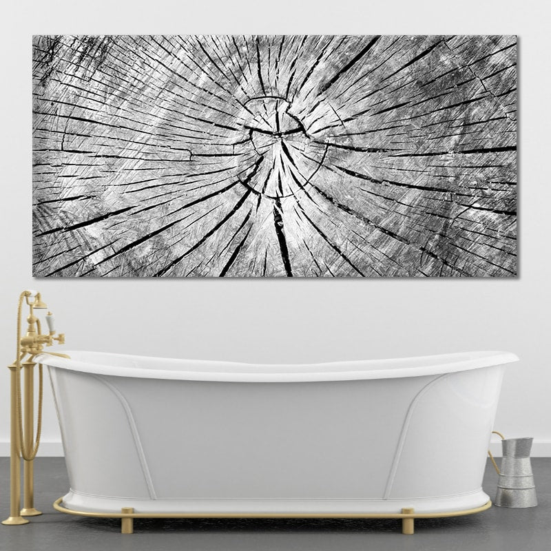Old Grey cracked Wood Canvas Wall Art l by Stunning Canvas Prints