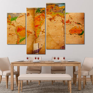 Vintage World Map Wall Art Canvas Print-Stunning Canvas Prints