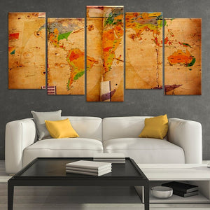 Vintage World Map Wall Art Canvas Print-Stunning Canvas Prints
