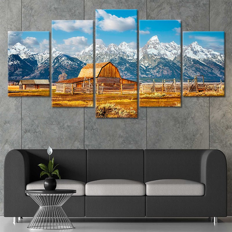 Oversized farmhouse canvas wall art for dining room, 5 piece wall art