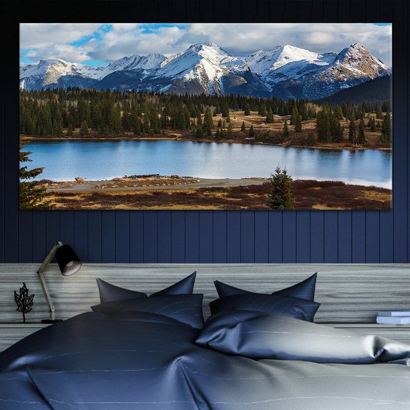 Oversized Rocky Mountain wall art for bedroom or office