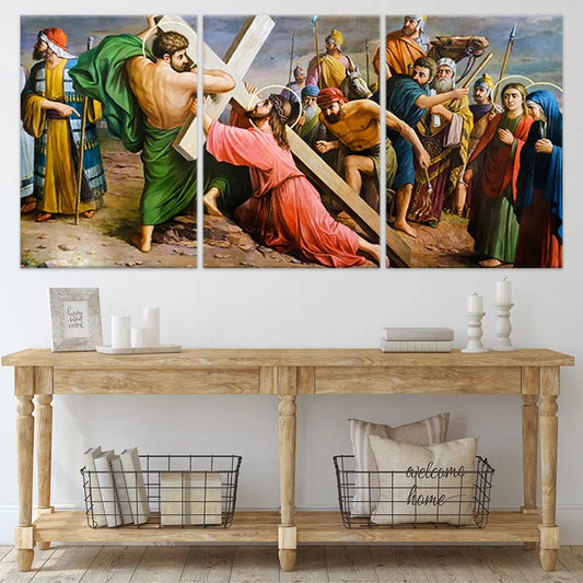 Crucifixion Of Jesus Christ Wall Art Religious canvas art, Christian prints and posters, Jesus canvas painting, framed Christian art