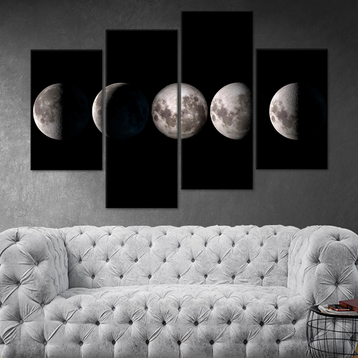 Black White Moon Canvas Painting Modern Wall Art Home Decor Posters &  Prints Art