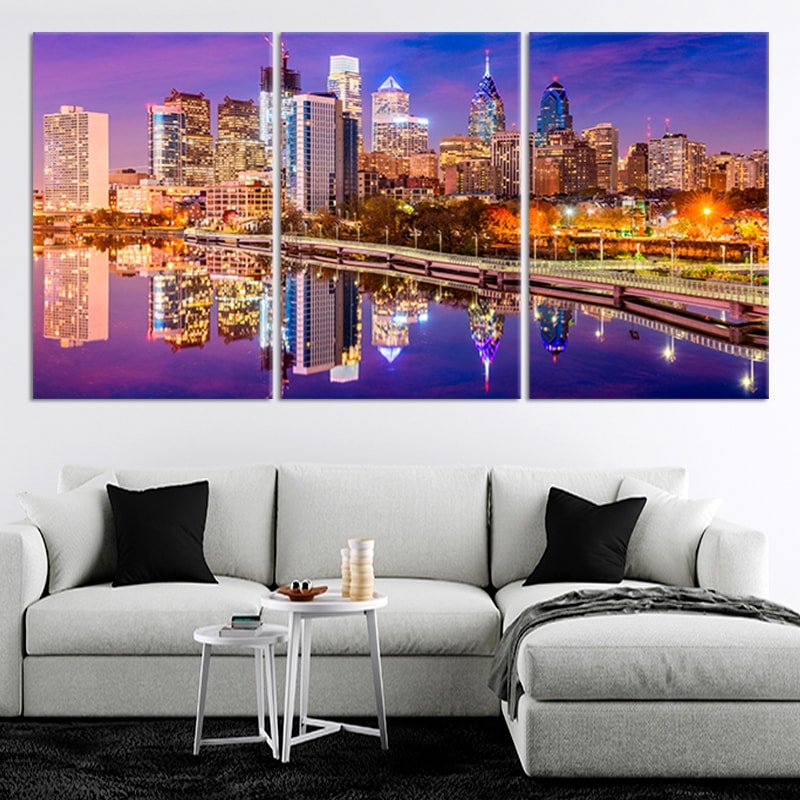 Philadelphia City Skyline Wall Art Canvas-Stunning Canvas Prints