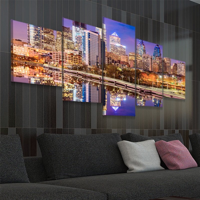 Philadelphia City Skyline Wall Art Canvas-Stunning Canvas Prints