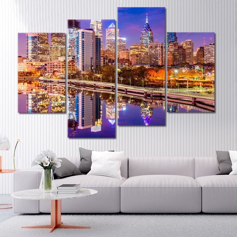 Philadelphia City Skyline Wall Art Canvas-Stunning Canvas Prints