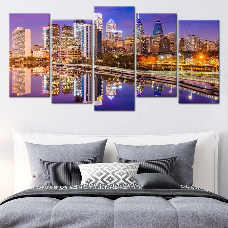 Philadelphia City Skyline Wall Art Canvas-Stunning Canvas Prints