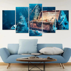 Underwater Pirate Treasure Wall Art Canvas Print-Stunning Canvas Prints