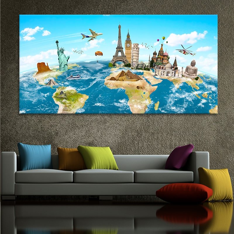 World Map For Kids Wall Art Canvas Print-Stunning Canvas Prints