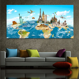 World Map For Kids Wall Art Canvas Print-Stunning Canvas Prints