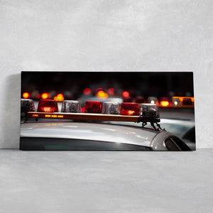 Law Enforcement Police Car Lights Wall Art Canvas Print-Stunning Canvas Prints