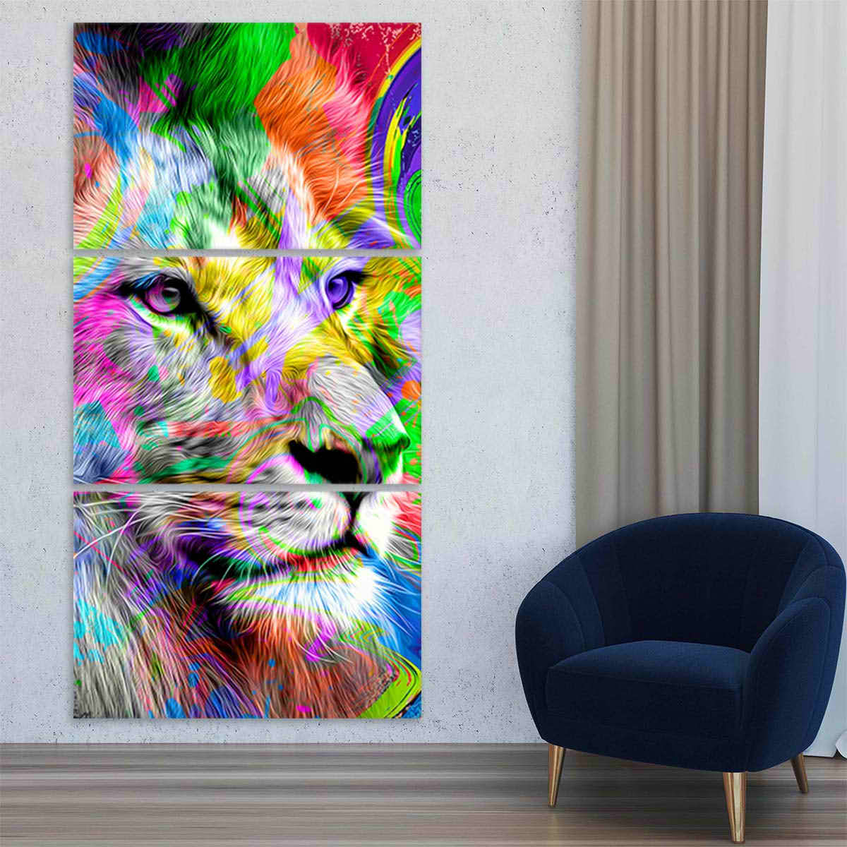 Pop Art Lion Head Vertical Wall Art Canvas-Stunning Canvas Prints