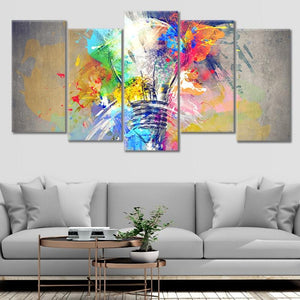 Large Colorful Abstract Lightbulb Wall Art For Living Room Wall-Stunning Canvas Prints