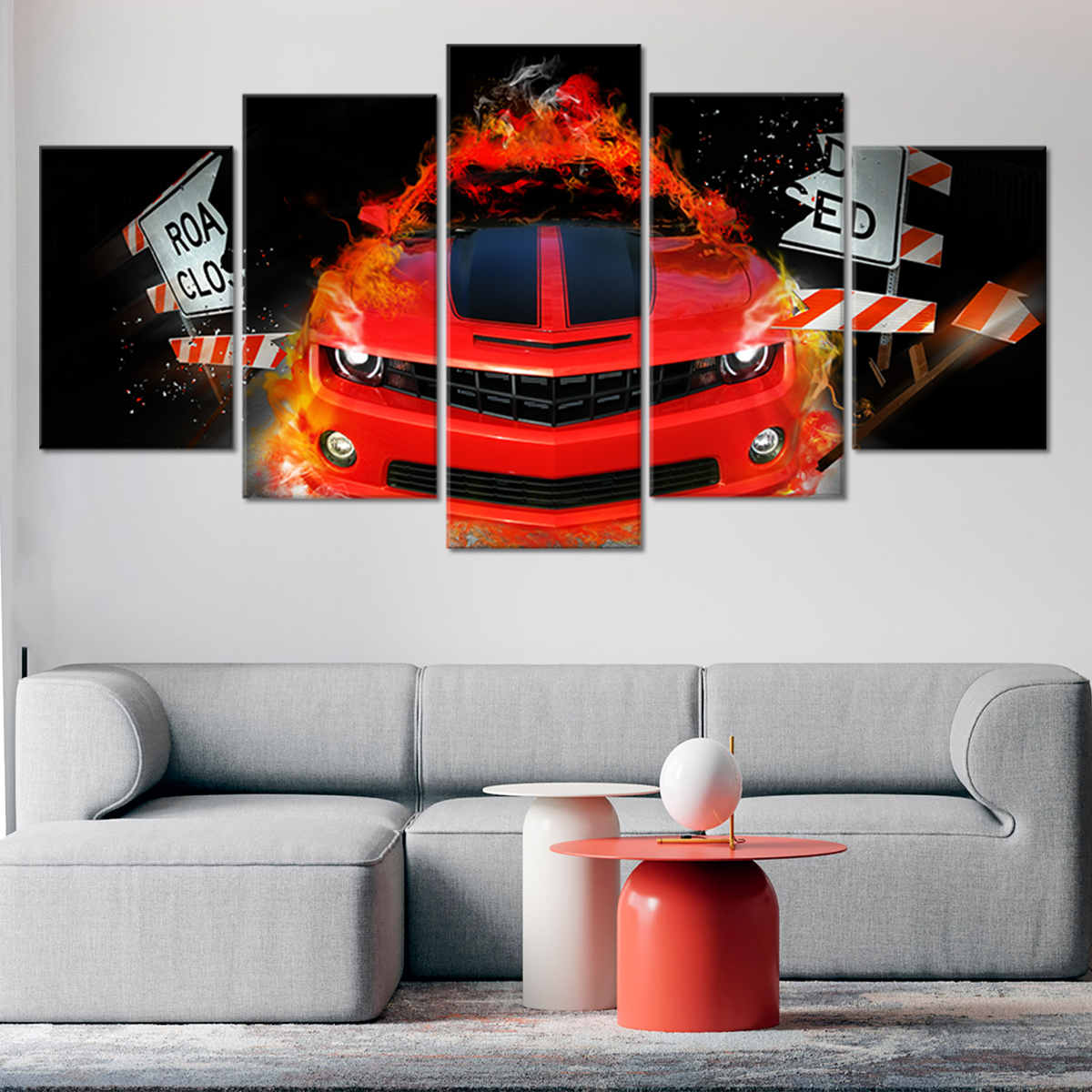 Wall Art Print | Classical Black Car Camaro Driving Into The Night,  Chevrolet | Europosters