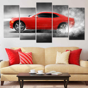 Chevrolet Red Camaro Wall Art Canvas Print-Stunning Canvas Prints