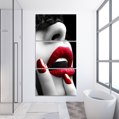 Red Lips Seduction Canvas Wall Art Set