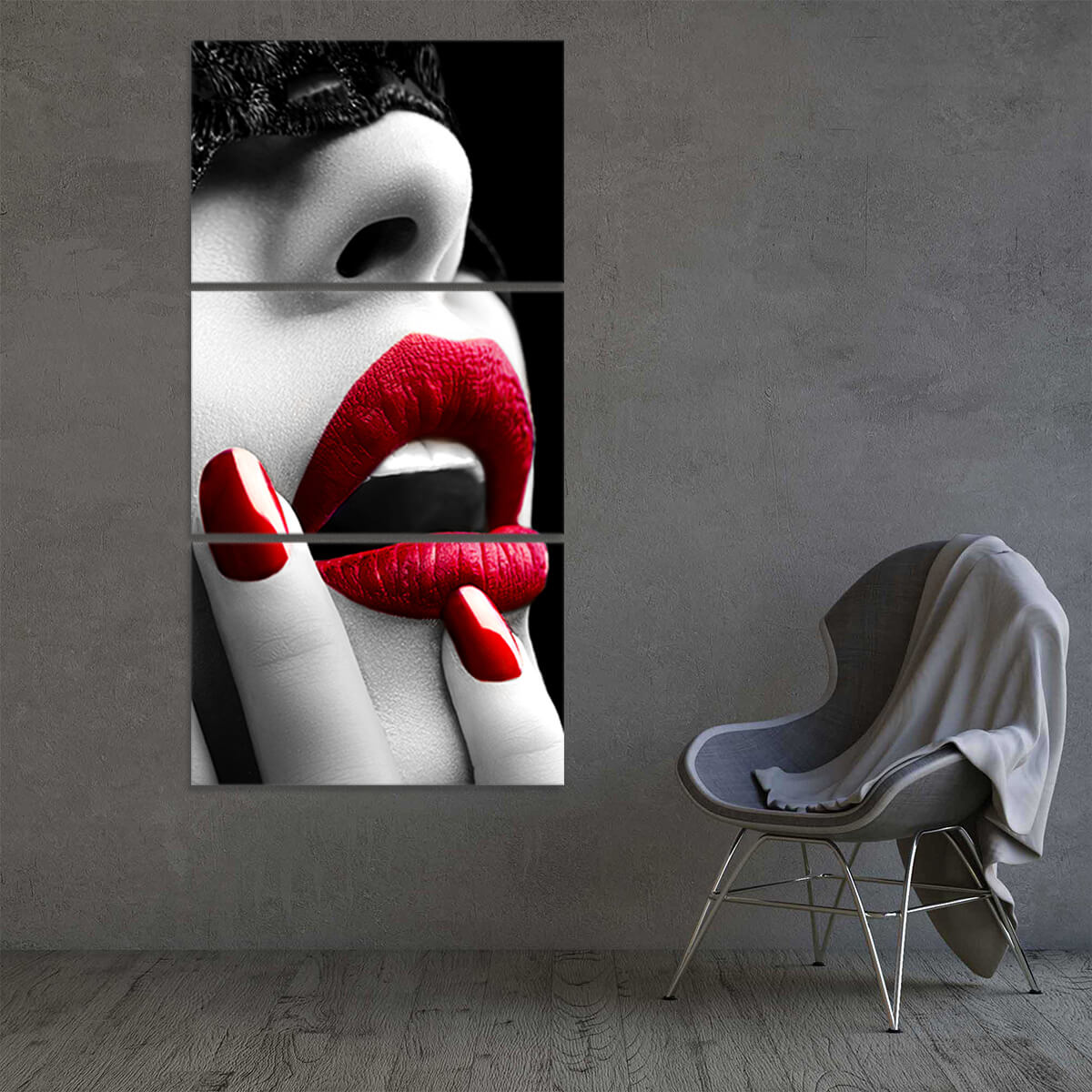 Glam Red Lips Wall Art Canvas Print-Stunning Canvas Prints