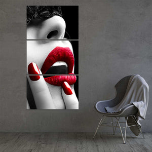 Glam Red Lips Wall Art Canvas Print-Stunning Canvas Prints