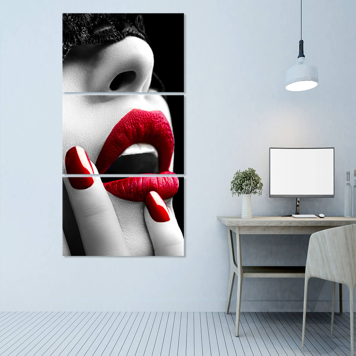 Glam Red Lips Wall Art Canvas Print-Stunning Canvas Prints
