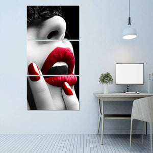 Glam Red Lips Wall Art Canvas Print-Stunning Canvas Prints