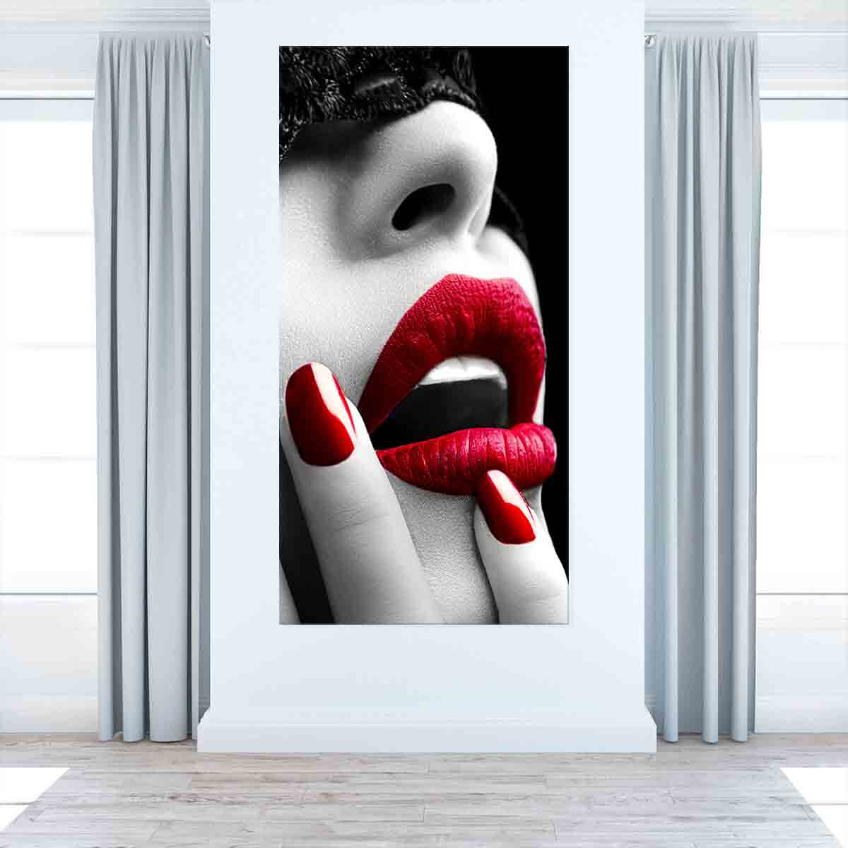 Glam Red Lips Wall Art Canvas Print-Stunning Canvas Prints