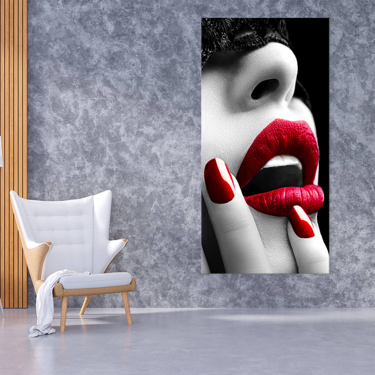 Glam Red Lips Wall Art Canvas Print-Stunning Canvas Prints
