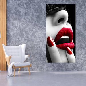 Glam Red Lips Wall Art Canvas Print-Stunning Canvas Prints