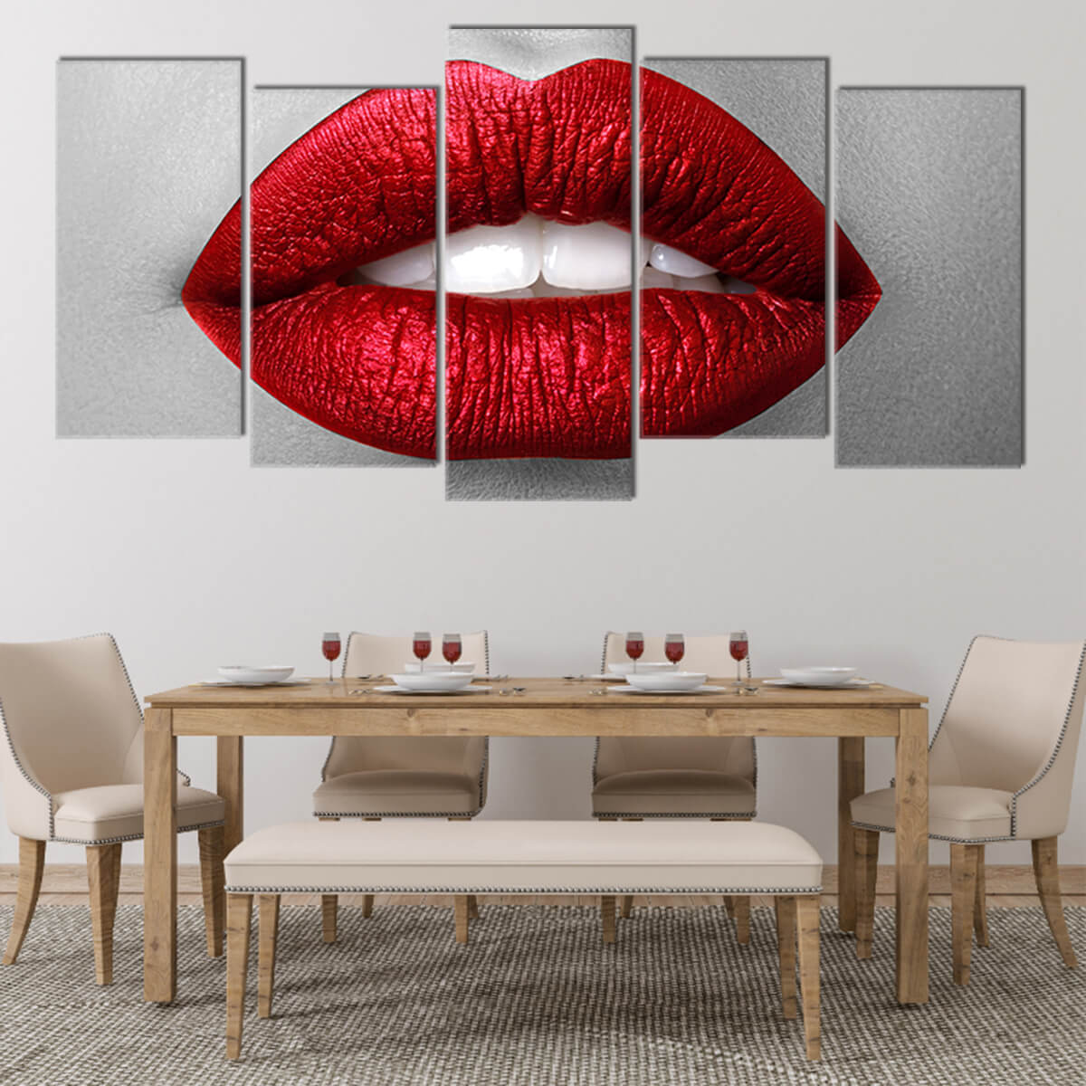 Red Lips Wall Art Canvas Print-Stunning Canvas Prints