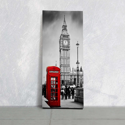 Red Phone Booth In London Canvas Wall Art-Stunning Canvas Prints