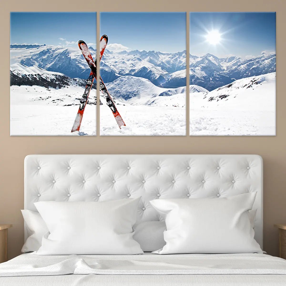 Red Skis Wall Art-Stunning Canvas Prints